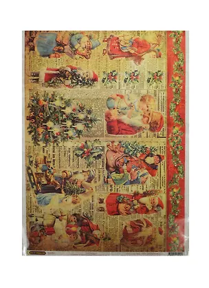 Рисовая бумага для декупажа Craft Premier, 28,2х38,4см, 25г/м, Санта 2448725