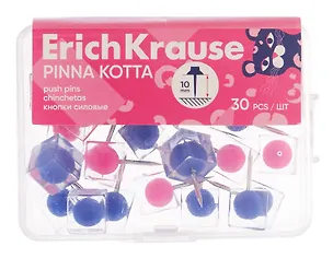 Кнопки силовые 30шт "Pinna Kotta" цветные, пл/уп, Erich Krause 3144819