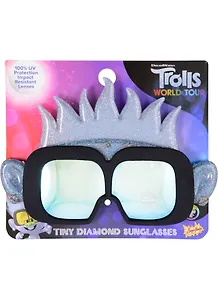 Детские солнцезащитные очки Тролли. Алмаз. 100% защита от ультрафиолета UV400. Ударопрочные линзы. Soft-touch пластик.