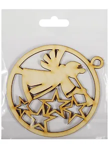 Подвеска на елку Шарик с ангелом (88х100х3) (162881) (Полноцвет)