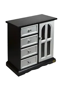 Шкатулка для украшений Шкафчик черно-белый (24х12,5х26) (186-131)