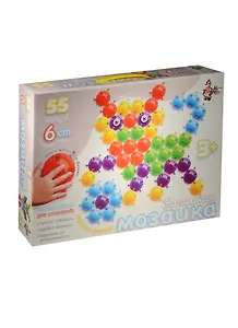 Мозаика напольная с крупными фишками (01536) (55 шт.) (D=6см) (3+) (коробка)