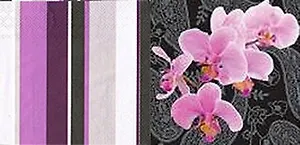 Наб. салф. для декупажа Орхидеи на черном/Полосы фиолетовые (6126/193218) (2шт)
