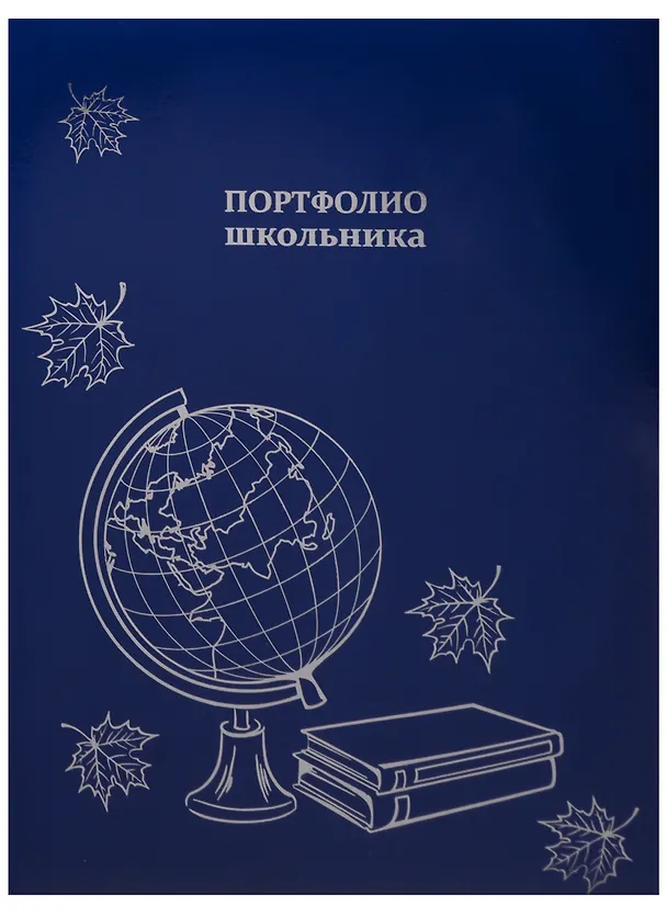 Портфолио школьника А4 "ГЛОБУС" тв.карт.обложка, поролон, глянц.ламинация, тиснение фольгой, 20 файлов, 7 карт.листов, инд.уп., ассорти, Феникс 231097 — 2