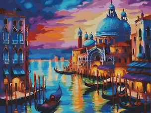 Картина по номерам 30х40 см. 30 цветов. На подрамнике. "Колоритная Венеция" 3049809