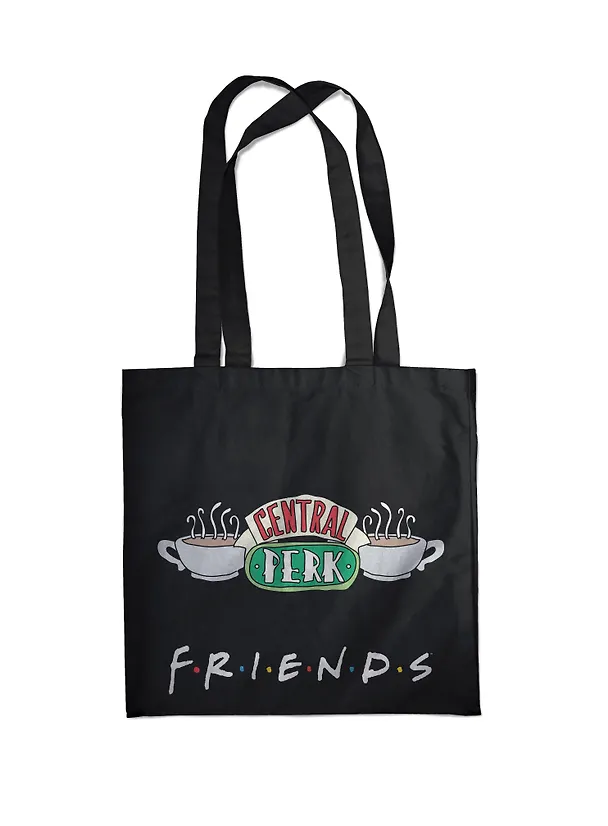 Сумка-шоппер. Friends. Central perk (черная, 38х43 см, длина ручек 58 см) 2856178 — 2