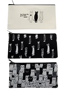 Пенал-косметичка "Черно-белые коты", ткань, AnAn