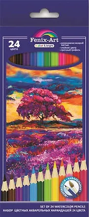 Карандаши цветные Феникс+, "Пейзаж", акварельные 24 цвета 328403