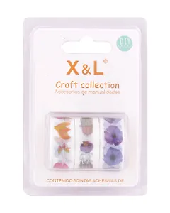 Набор клейкой декоративной ленты Цветы