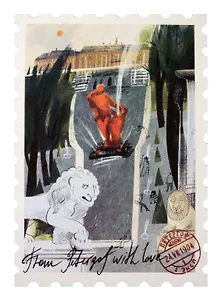 Открытка одинарная "Марка. Петергоф"     