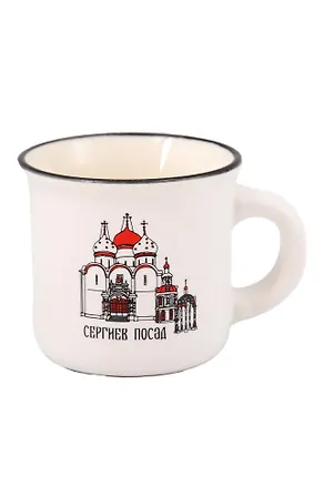 Кружка Сергиев Посад белая (фарфор) (75мл) (065-9-M-31-W) 3164401