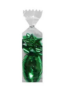 Набор для упаковки "Металлик зеленый", лента, бант 2шт