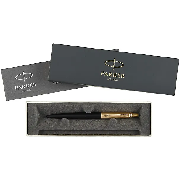 Ручка подарочная шариковая синяя, Jotter Premium Bond Street Black GT, Parker 242964 — 2