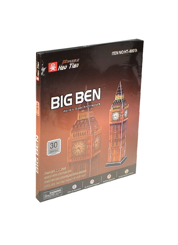 Конструктор 3D Биг Бен (Big Ben) (124388) (30шт) (9х9х38,5см) (3D Puzzle Hao Tian) 2420339 — 1