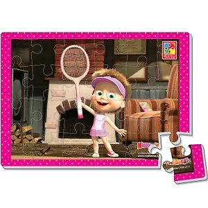 Мягкие пазлы А4 Маша и Медведь Маша и теннисная ракетка (VT1102-06) (24эл.) (4мм) (330х235мм) (3+) (упаковка)