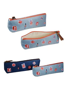 Пенал на молнии Лондон (джинс) (21х5,5) (LGNZ-4368)