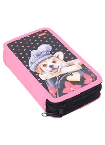 Пенал школьный 2отд. "Fashion Dogs" 19*11см,мат.лам.тиснение