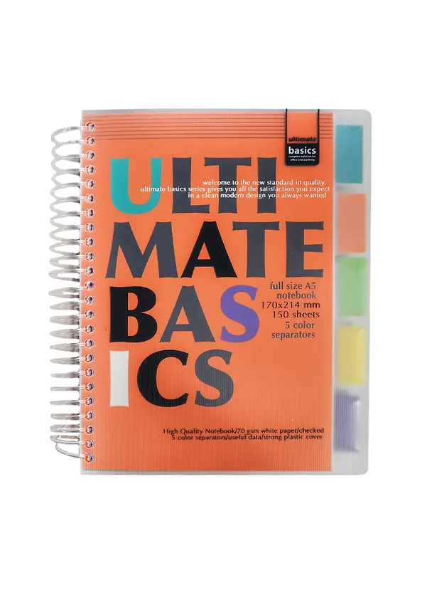 Тетрадь 150л кл. "ULTIMATE BASICS" пласт.обложка, спираль, цв.разделители, справ.мат-л, ассорти, Альт 231670 — 1