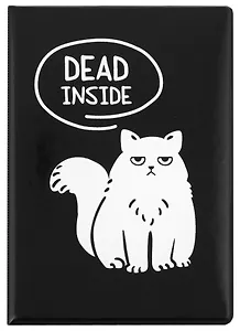 Обложка для паспорта Котик dead inside (ПВХ бокс)