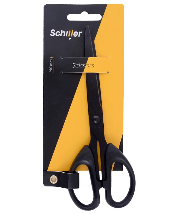 Ножницы 180мм офисные, с черными лезвиями, Schiller 3022132 — 3