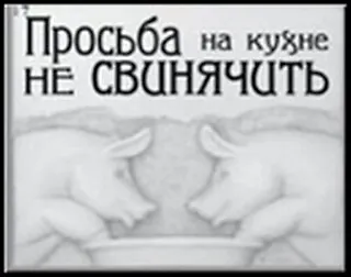 Сувенир, Открытое письмо, Магнит H&H - Просьба на кухне не свинячить 2300918 — 1