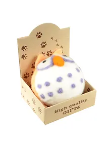 Сова круглая в крафт коробке (шерсть)