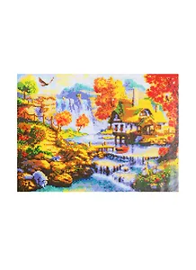 Набор для творчества, Алмазная мозаика Дом у водопада (класс) 40*50см, (25цв.) AC4005