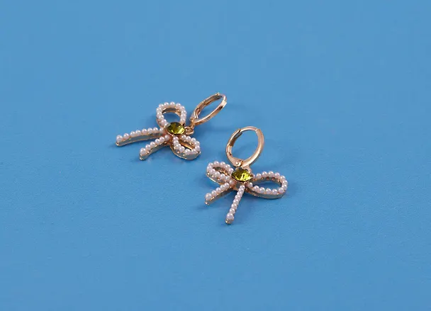 Сережки "Бантики", металл, Lafilaf 3104670 — 4