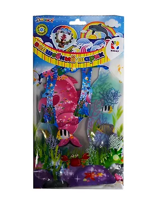 Воздушный шарик с пласт. держателем (935001) (+Дельфин-картон) (+трубочка) (Hobby) 2391328