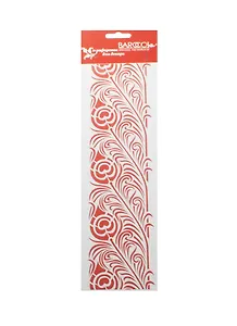 Трафарет пластик многоразовый Бордюр Перо (АН3835600) (Б-032) (10х32 см) (упаковка)