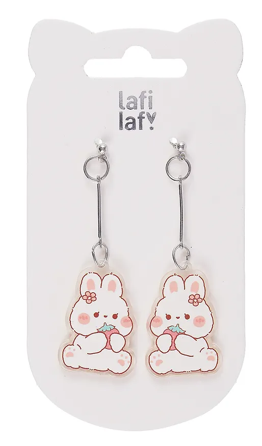 Сережки Kawaii Зайки (акрил) (12-00626-EA08) (Lafilaf) 3061491 — 2
