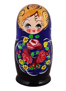 Матрешка 5 в 1 средняя (Цветы, Эскиз 01, Розы) (М05140301)