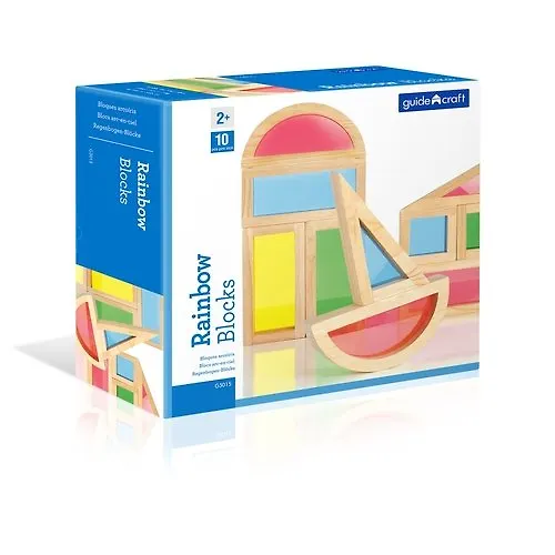 Сортер  Набор Guidecraft  Rainbow Blocks  - Радужные блоки набор. 10 деталей, G3015 345338 — 1
