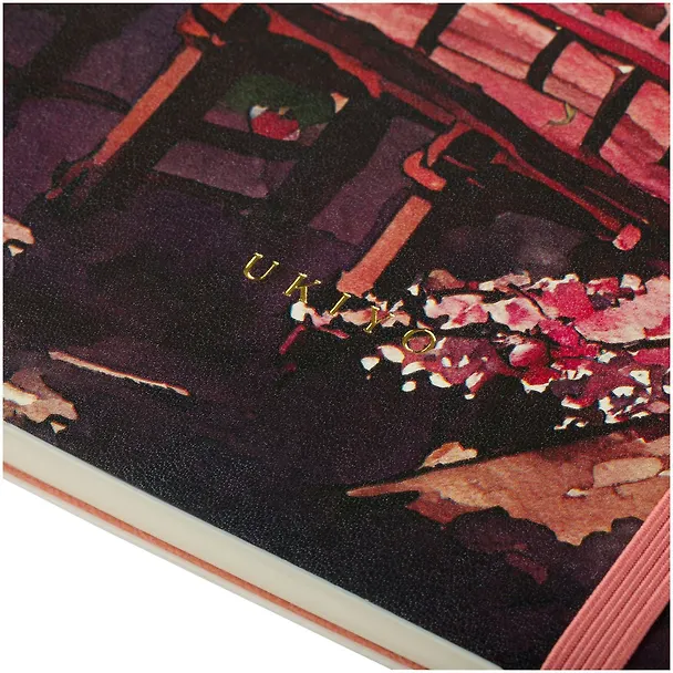 Книга для записей А5 80л лин. "Sakura. Karahafu" кожзам, с резинкой, тиснение фольгой 3103403 — 5