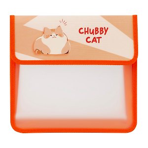 Папка для тетрадей А5 "Chubby cat" 2отд., пластик, липучка.