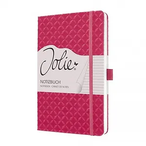 Блокнот для записей А5, 174стр Jolie, твердая обложка, иск. кожа, цвет фуксия, в линейку