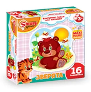 Контурный Пазл (52064) Зверята-Медвежонок (16эл.) (коробка)