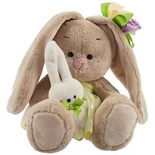Игрушка мягкая Budi Basa, Зайка Ми с зайчиком и нарядным цветком (малыш) SidX-293 2735110