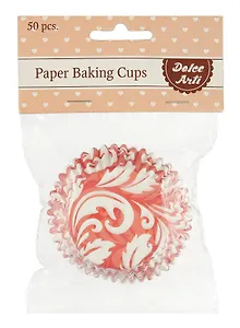 Набор бумажных форм для кексов Красный узор, диаметр дна 5 см, 50 шт