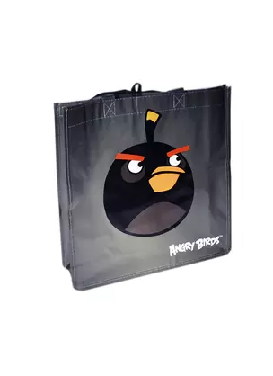 Сумка-пакет "Angry birds" 34,5*34,5см, с ручками, спандбонд, серая, Centrum — 230934 — 1