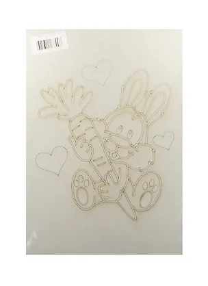 Трафарет Кролик с морковкой (А4) (283) (упаковка) 2535358