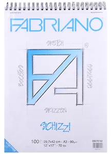 Блокнот для зарисовок 29,7*42см 100л "Schizzi" 90г/м2, Fabriano