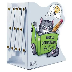 Подставка для книг "КОТ" 10,2*19,1*15см, окраш.чёрный металл, раздвижная