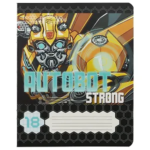 Тетрадь в клетку Transformers, 18 листов, в ассортименте