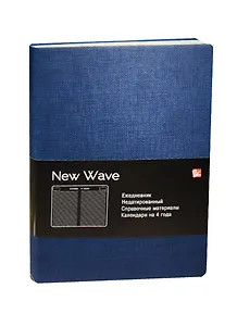 Ежедневник недат. А5 136л "New Wave" синий, иск.кожа, интегр. обл, Listoff