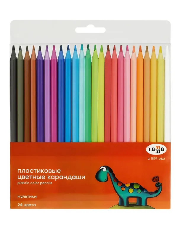 Карандаши цветные 24цв "Мультики" пластик., блист., Гамма 3159207 — 1