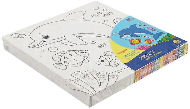 Холст с красками по номерам. Подводный мир, 15х15 см 3008699 — 4