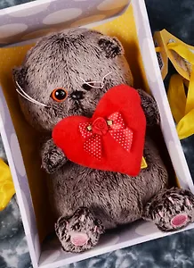 Игрушка мягкая Budi Basa, Басик BABY с красным сердечком 20см