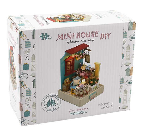 Сборная модель Румбокс «Цветочный на углу», 14.5х10х10 см, Mini House DIY 3016332 — 1