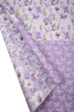 Бумага упаковочная 70*100см "Трехстороняя. Цветы" инд.уп., ассорти 3113086